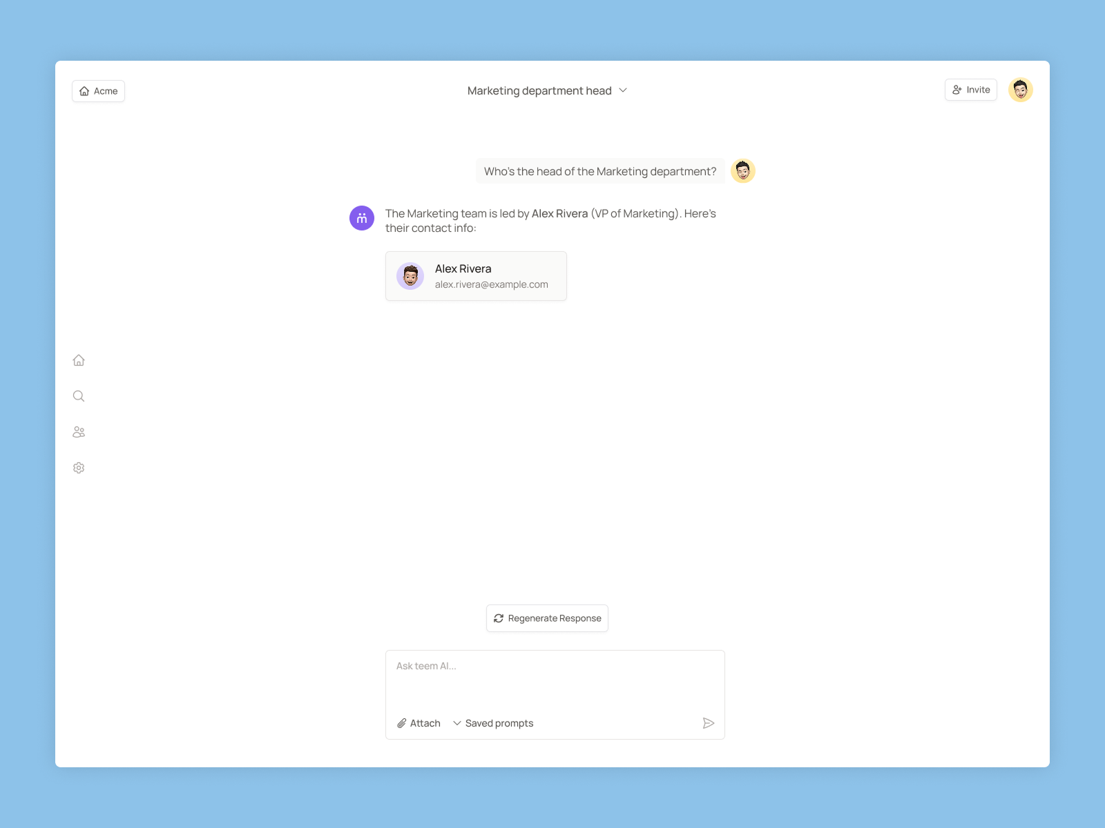 Teem conversational interface